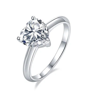 Moissanite Moissanite 925 сребърен пръстен